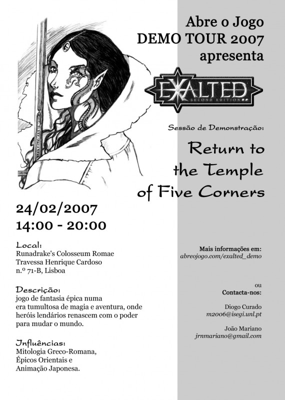 Abreojogo Demo Tour Exalted 2nd Ed Promo Flyer Abreojogo Demo Tour Exalted 2nd Ed Promo Flyer